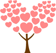 イラスト ハートの木
